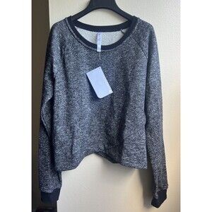 Fabletics Keeva Pullover Speckled Crisscross French Terry Black XL Sweatshirt